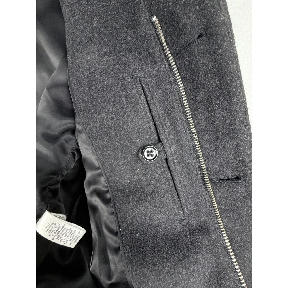 Banana Republic Mens Wool Cashmere Blend Car Coat Charcoal Gray Small RN 54023